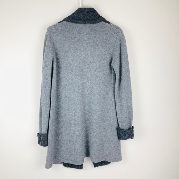 Chiaramente Long Line Wool Blend Open Front Sweater Cardigan S - Picture 2 of 6